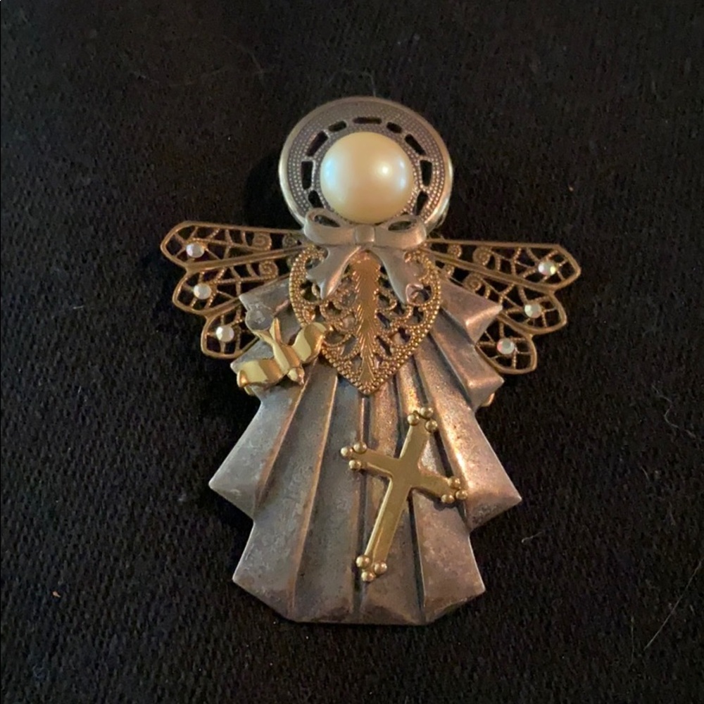 🎄Vintage Mixed Metal Angel Pin/Brooch